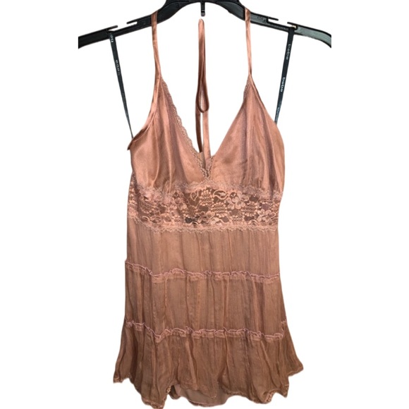 bebe Tops - 100% Silk BeBe Halter Top Cameo -New Without Tag